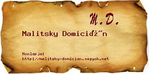 Malitsky Domicián névjegykártya